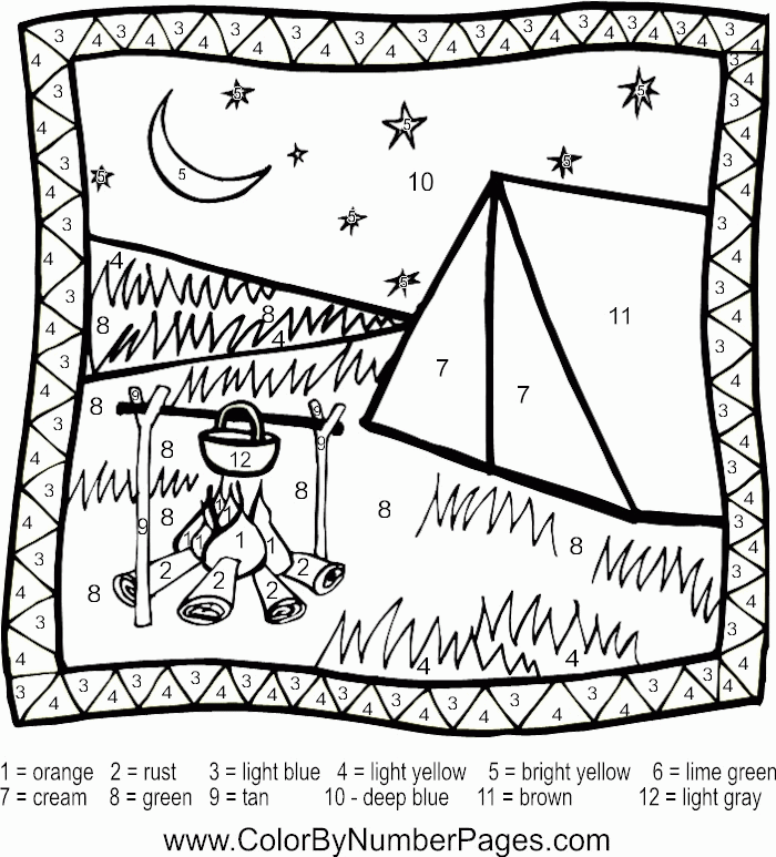Plansa de colorat cu Camping 35 29